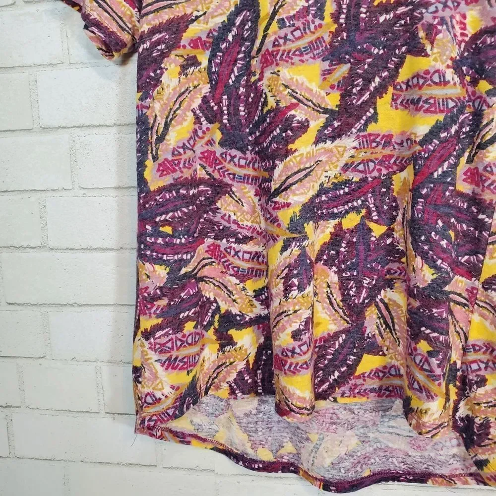 LuLaRoe purple and yellow graphic tee